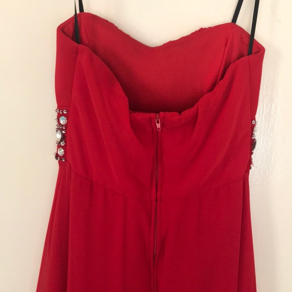Red strapless maxi dress - Picture 4 of 5